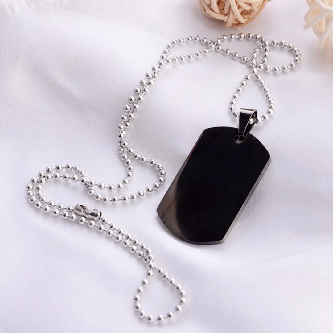 His and Her His Queen Her King Lover Couple Dog Tag Pendant Necklace Gift
