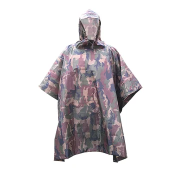 

Multifunctional Camouflage Hooded Raincoat Poncho Rainwear for Climbing / Hiking/ Camping / Cycling 100% full waterproof(Green)