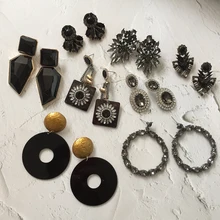 Ztech 32 Za черные Висячие висячие серьги в виде цветка из бисера для женщин, подарок, серьги с геометрическим кристаллом из смолы