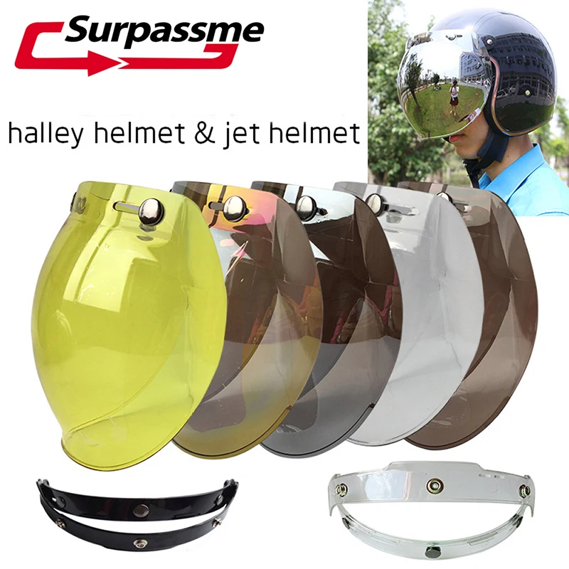 

Open Face Motorcycle Helmet Visor Shield Protection For Harley Style Helmet Jet Style Helmet Bubble Visor
