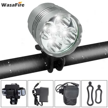 

WasaFire 6000lm 5* XM-L T6 LED Bicycle Front Light 3 Modes Rechargeable Flashlight 8.4V Charger bike light headlights Front Lamp