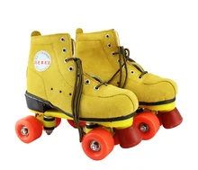 Женщины двойной ряд взрослых крытый квад параллельных коньках Patines ботинки 4 колеса PU с тормозом