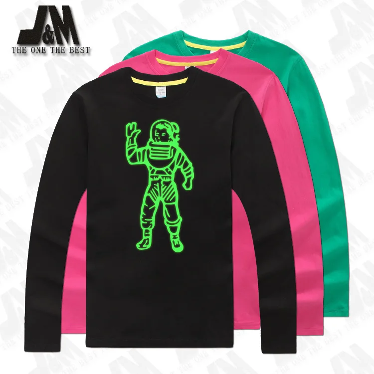 Гравитационная рубашка космонавта, Мужская футболка больших размеров, вечерние футболки, светится в темноте, хлопок, Топ с длинным рукавом, 4xl, 5XL, 6XL