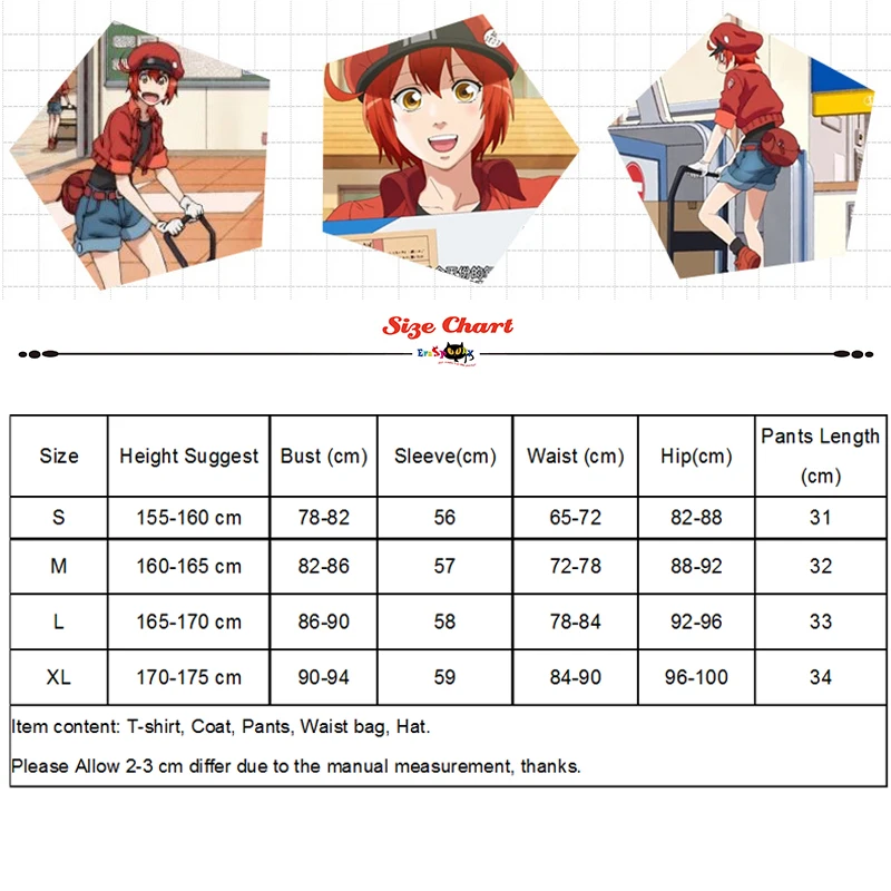 Ячейка на работе Косплей Erythrocytes Love Live Аниме женщин Hataraku Saibou девушки униформа