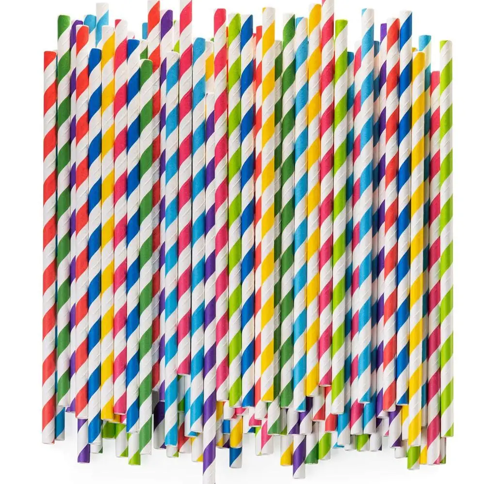 

Free DHL 20000 pcs Pick Colors Paper Straws Wholesale,Biodegradable Stripe Wedding Restaurant Coffee Bar Drinking Party Bulk Mix