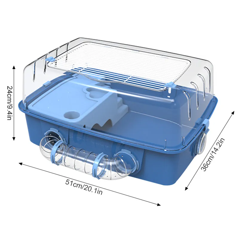 Новая клетка для хомяка, переносная клетка для белки, игрушки для домашних животных, высокое качество, туннель для хомяка, акриловая клетка для спальни