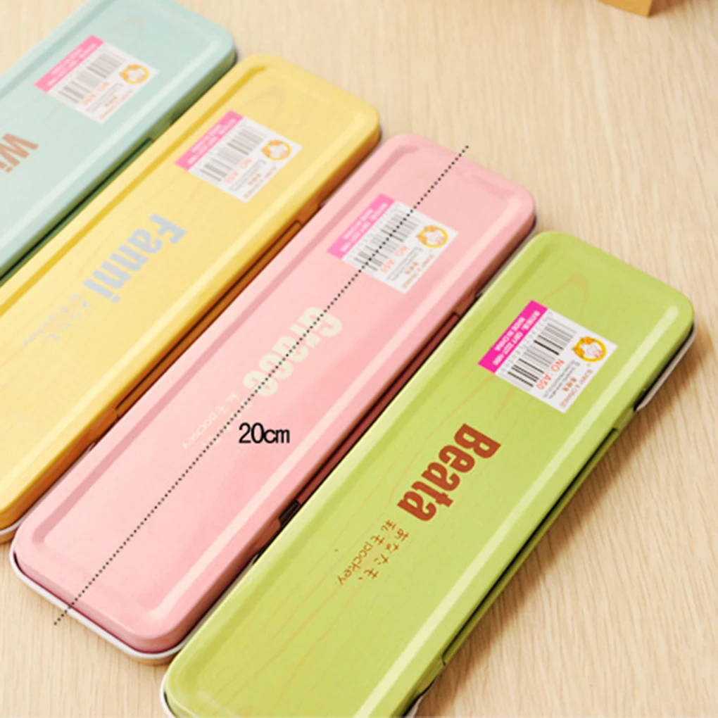 

FangNymph New Cartoon Metel Case Student Stationery Pencil Box Metal Kawaii