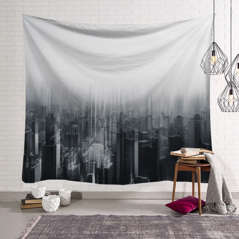 CAMMITEVER туман деревья лес горы естественная сцена стены ковер одеяло ткань Tapestris домашний декоративный Завод Поставщик