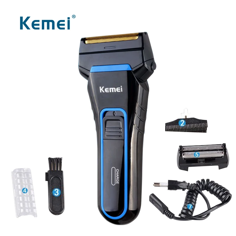 

100-240V Double Blade Beard Razor Rechargeable Reciprocating Electric Hair Shaver for Men Face Care