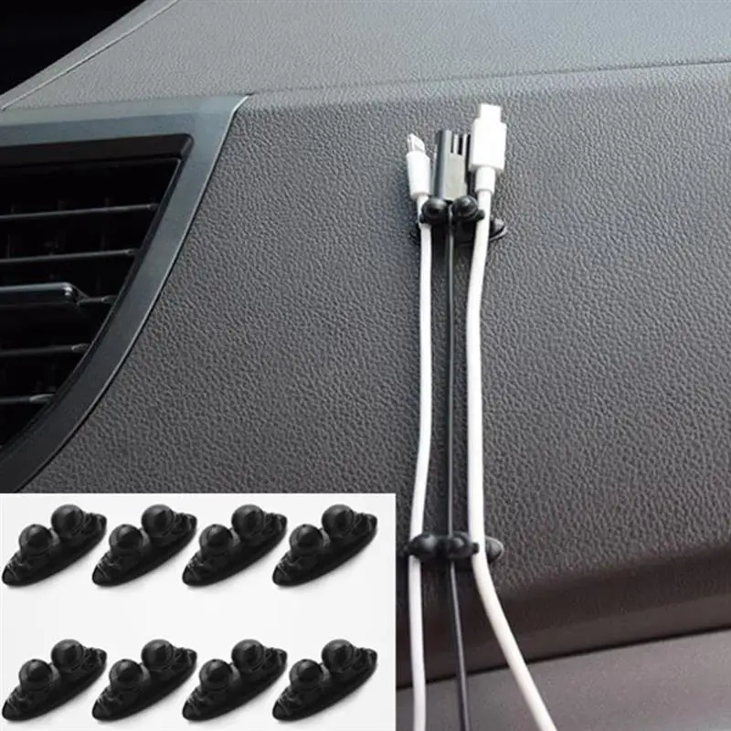 Auto Fastener Clip 8PC SSelf adhesive Car Wire Cord Clip Cable Holder