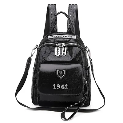 Модный женский рюкзак высококачественный Молодежный кожаный рюкзак для девочек-подростков женская школьная многофункциональная сумка рюкзак mochila - Цвет: black