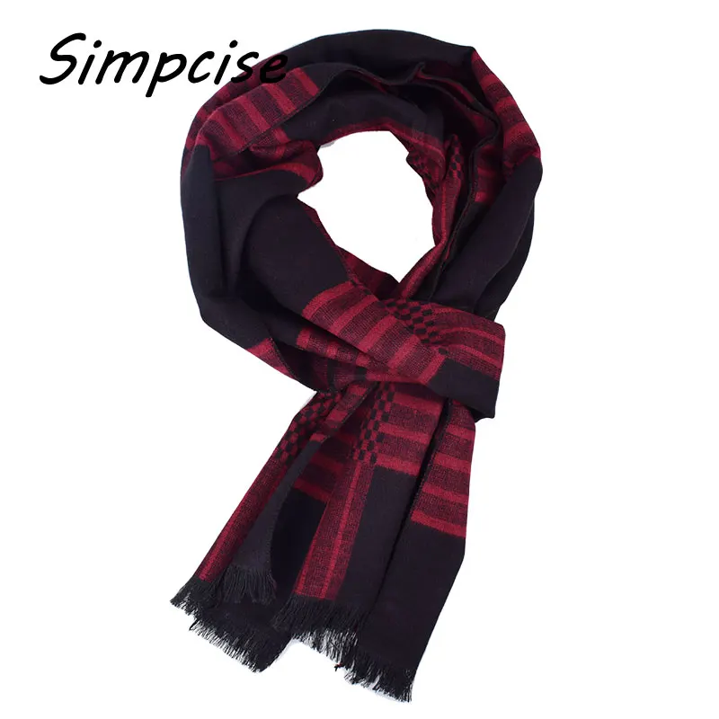 Mens Scarf Winter Fashion Plaid Scarf Brand Warm Scarves Man Luxury Collocation Warp A3A18934 wool scarf mens