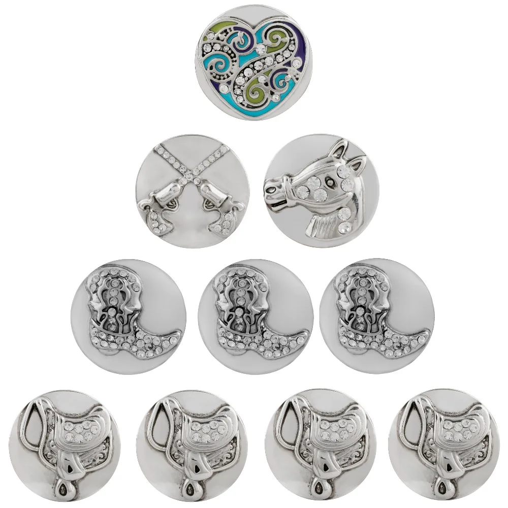 

5pcs/lot New Snaps Button Fit 18mm Snaps Jewelry Bracelet For Women Jewelry Rhinestone Metal Snap Buttons