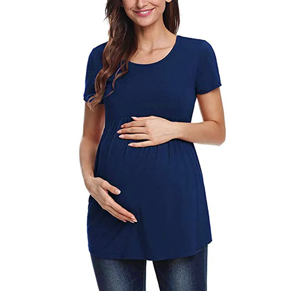 

2019 Women Pregnancy Short Sleeve Tops Nusring Baby Maternity Clothes Shirt Ropa Premama Embarazadas Nursing Tops Breastfeeding