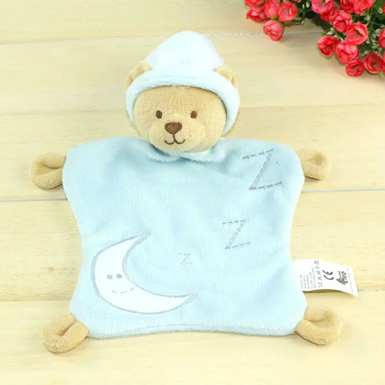 Free Shipping Light Blue Bear, Baby Sleeping Towel, Baby Plush Cuddle