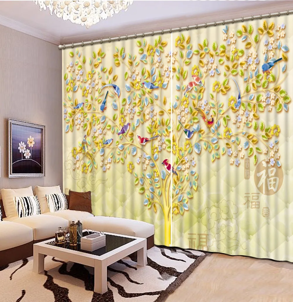 Занавески в европейском стиле занавески на заказ 3d ветки волшебника роскошные