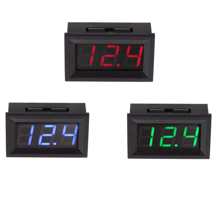 

Digital Voltmeter DC 4.5V to 30V Digital Voltmeter Voltage Panel Meter Red/Blue/Green For 6V 12V Electromobile Motorcycle Car