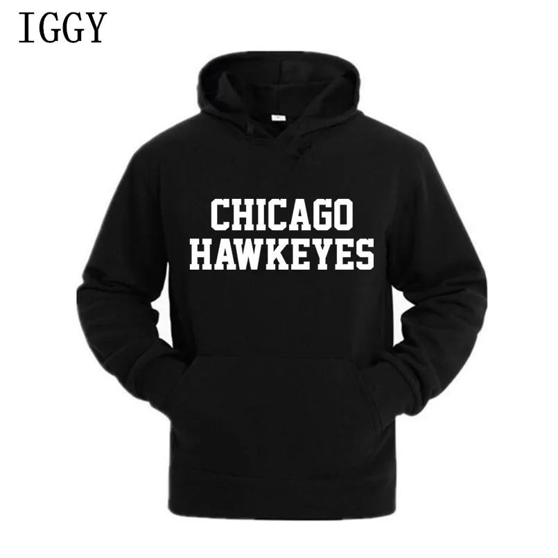 IGGY New City Letter Print Black Sweatshirt Men Hoodies Fashion Solid Hoody Men Pullover Men's Tracksuits male coats M-XXXL