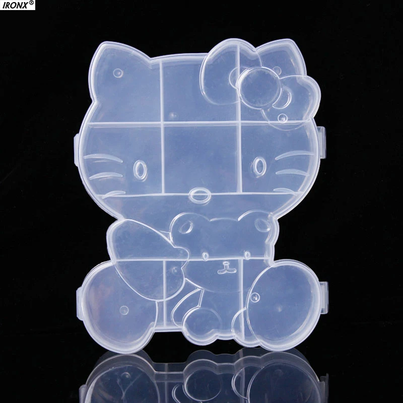 

Plastic Hello Kitty Storage Box Jewelry Adjustable Tool CUTE Cartoon Box Case Storage Box Craft Organizer D8