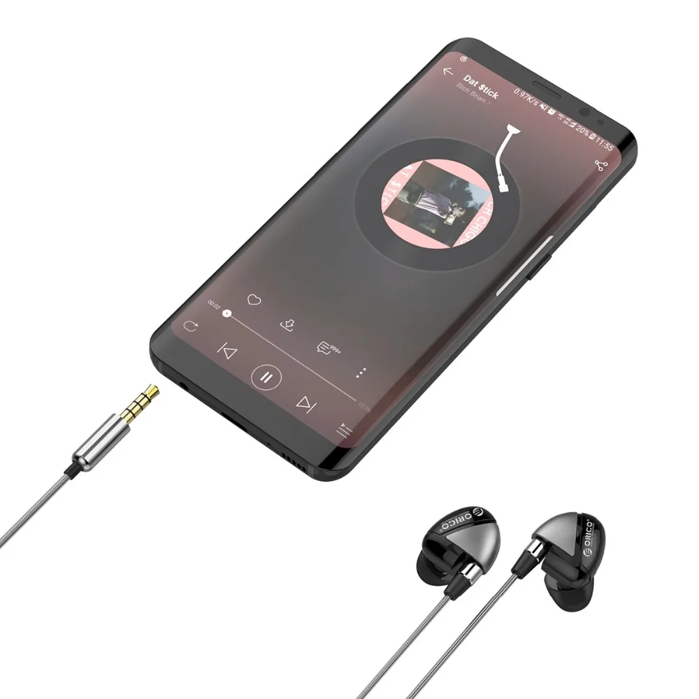 ORICO наушники-вкладыши с микрофоном металлические наушники стерео гарнитура супер бас наушники для iPhone samsung телефонов
