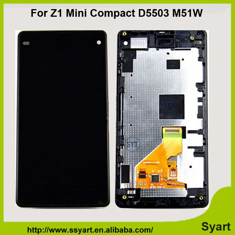 

High quality Full lcd display Touch Screen Assembly + Bezel Frame + Tools Replacement For Sony Xperia Z1 Mini Compact D5503 M51W