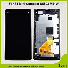 High quality Full lcd display Touch Screen Assembly + Bezel Frame + Tools Replacement For Sony Xperia Z1 Mini Compact D5503 M51W
