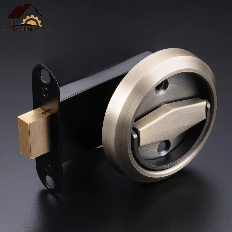 

Myhomera Stainless Steel 304 Recessed Invisible Cup Handle Privacy Hidden Door Locks Cabinet Pulls Fire Proof Single-sided Lock