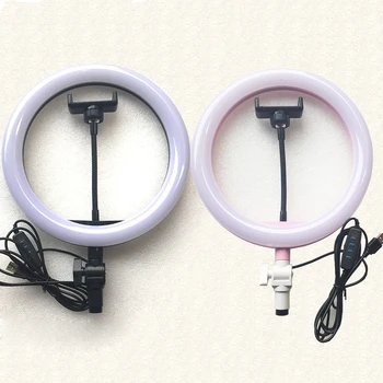

26CM Dimmable Photographic Lighting Studio Video LED Ring Light 3000-5000K for Smart phone Makeup Live Youtube with Phone Holder