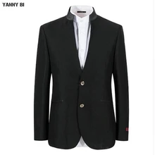 Мужской костюм пиджак Бизнес Досуг жених свадьба Формальные случаи костюм куртка мода два зерна пряжки черный пиджак