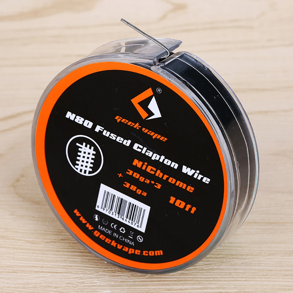 Оригинальный GeekVape N80 Fused Clapton Wire(30ga * 3 + 38ga) для электронных сигарет Vape Professional Build Wire