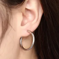 VNOX Basic Stainless Steel Hoop Earrings for Women Man Round Circle Loop Earring aretes 25mm/20mm/11mm Unisex Ear Jewelry 2