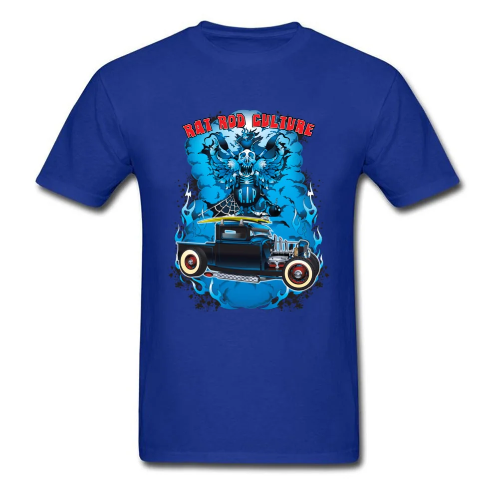Rat Rod Culture 100% Cotton Fabric Men Short Sleeve Tees Normal Summer Fall Top T-shirts Design Tee-Shirts 2018 New O-Neck Rat Rod Culture blue