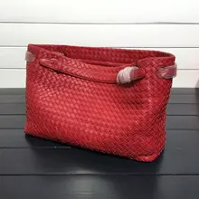 ISHARES модный дизайн натуральная кожа сумка овчина вязаные сумки-тоуты сумка двойной плечевой ремень тканая сумка из кожи ягненка IS179320