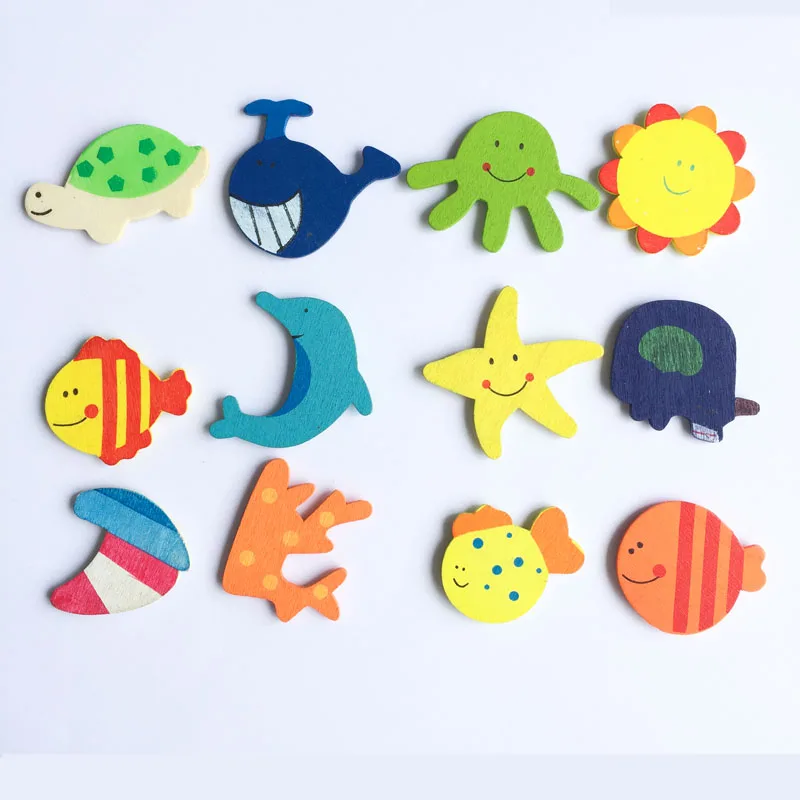 

12 pcs /Pack Cartoon Animals Fridge Magnet Stickers Stick Label Decoration Stickers Kids Toy