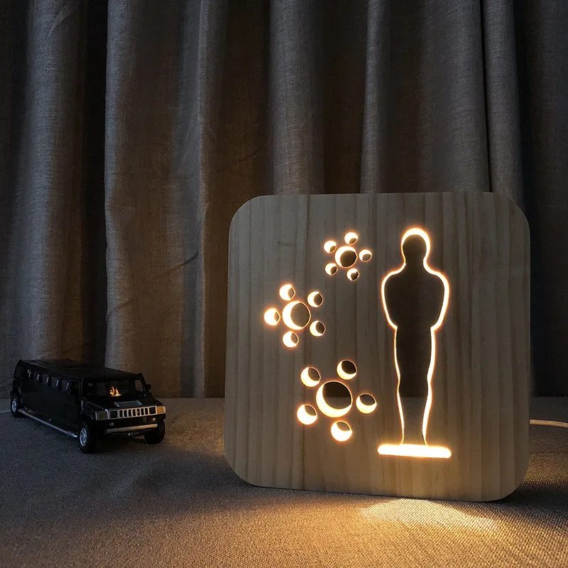 Фигурки людей 3D свет декоративный ночник деревянный стол настольная лампа для ребенка ребенок Бедро украшение Праздничная вечеринка подарок IY801101
