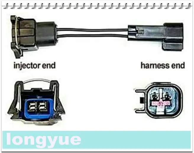 

longyue 2pcs LS2 Fuel Injector Adapter for LS1 Injectors EV6 to EV1 10cm wire
