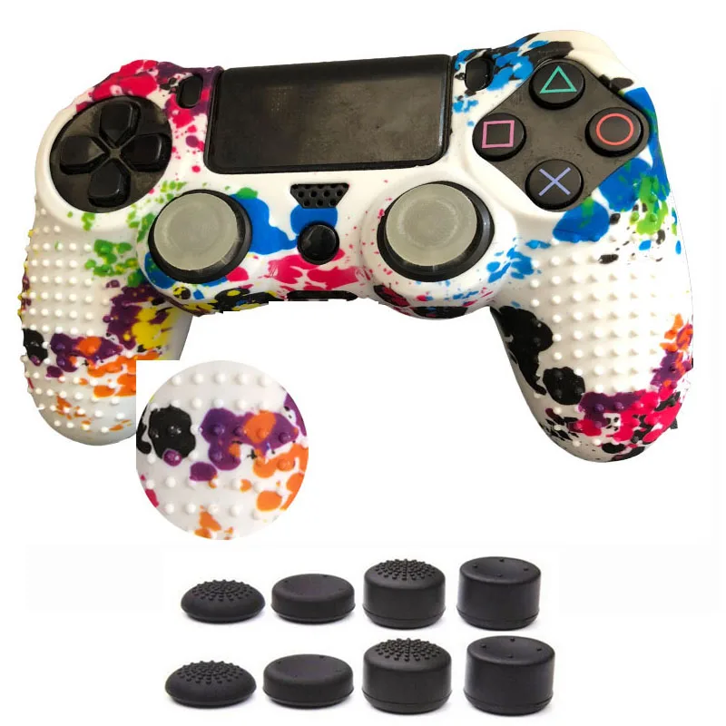 PS4 Accessories Anti Slip Silicone Protective Skin Case Cover For PlayStation 4 PS Pro Slim Controller Thumb Stick Grip Caps | Электроника