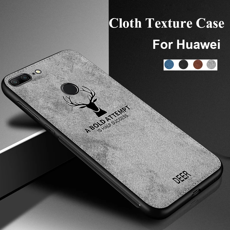 

Fabic cloth phone case for huawei honor 8x 9 lite 10 back covers silicone edge shell mate p 20 lite pro x honor10 9 light copue