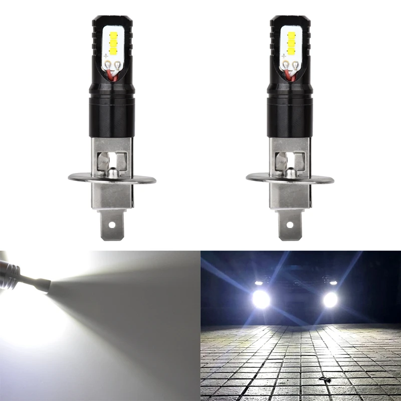 Katur 80W H1 Led Bulbs For Cars Daytime Driving Fog Lights CSP Chip
