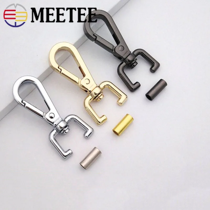 

Meetee 4pcs Metal Swivel Trigger Lobster Clasp Snap Hook Key Chain Ring Paracord Lanyard Outdoor Backpack Bag DIY Craft BD051