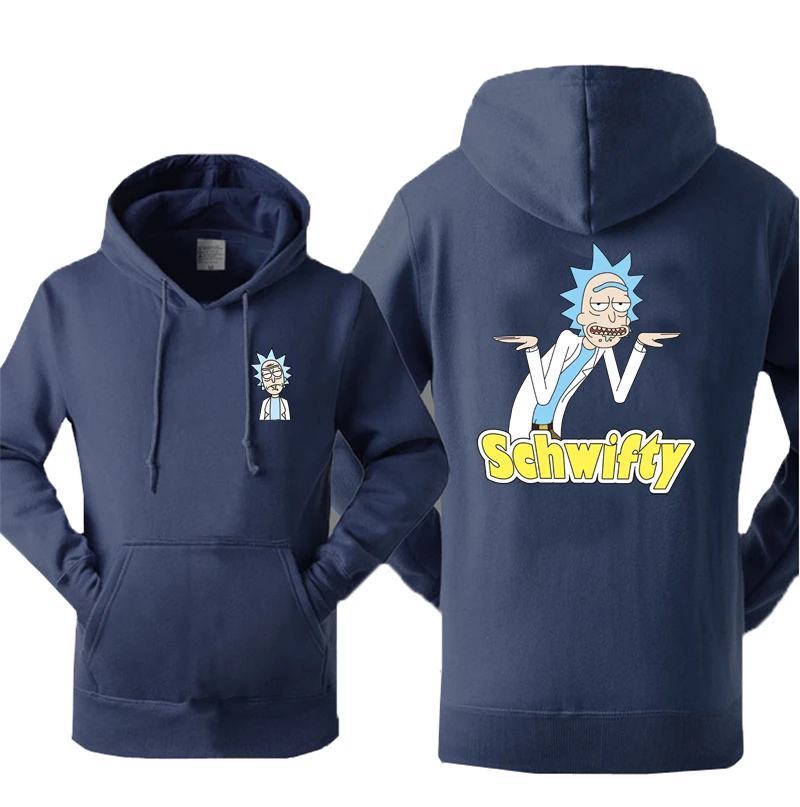 

Amine Rick and Morty Schwifty Hoodies Men Letters Print Funny Cartoon Hooded Sweatshirt Spring Autumn Casual Sweatshirts Jacket