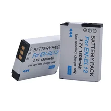 2Pcs ENEL12 EN-EL12 Battery for Nikon Coolpix A900 AW130 AW120 S9900 S9500 W300 S9700 S9600 S6000 S8200 AW110 S9100 S9400 Camera