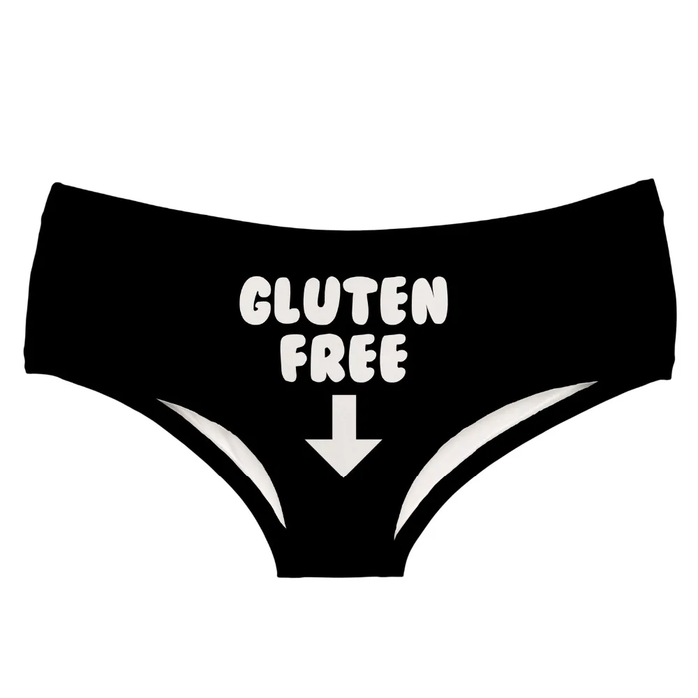 

LEIMOLIS GLUTEN FREE black funny print sexy hot panties female kawaii Lovely underwear push up briefs women lingerie thongs