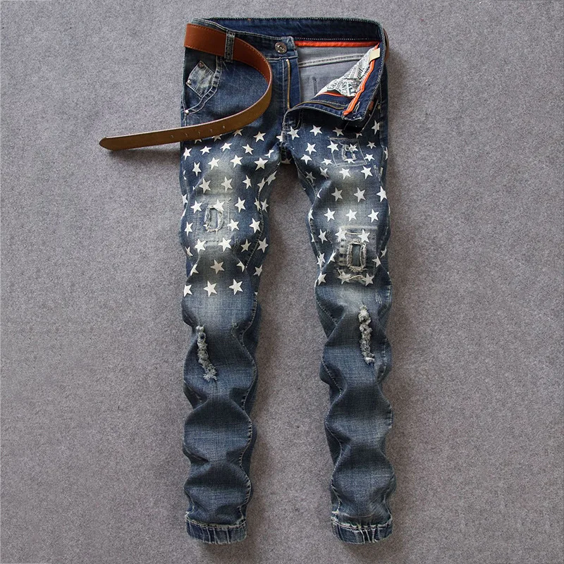 

Hole In The Stars For Men Paris Catwalk Shows Stretch Gray Men Jeans Washed Retro Slim Biker Jeans Balmai Jeans Men Skinny Mens