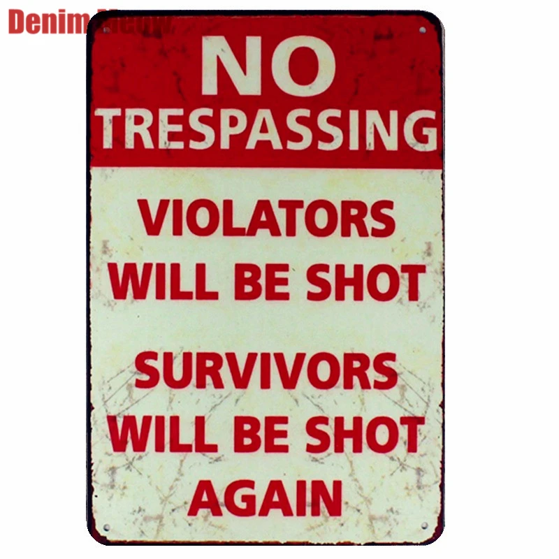 Warning Banner Retro Plaque Metal Signs Bar Club Home Decor Wall