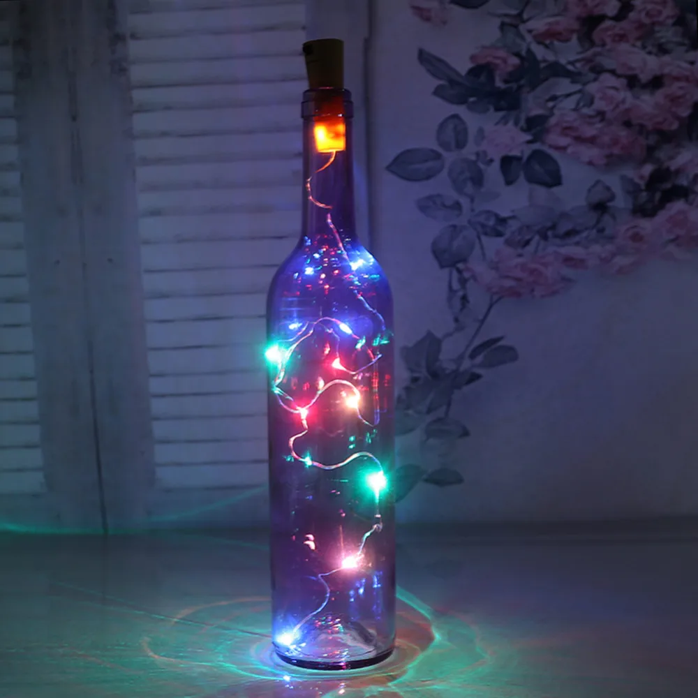 HUANJUNSHI 2M 20LED Wine Bottle Light Cork Shape Battery Copper Wire String Lights For Bottle DIY Christmas Wedding And Party HUANJUNSHI 2M 20LED Wine Bottle Light Cork Shape Battery Copper Wire String Lights For Bottle DIY Christmas Wedding And Party