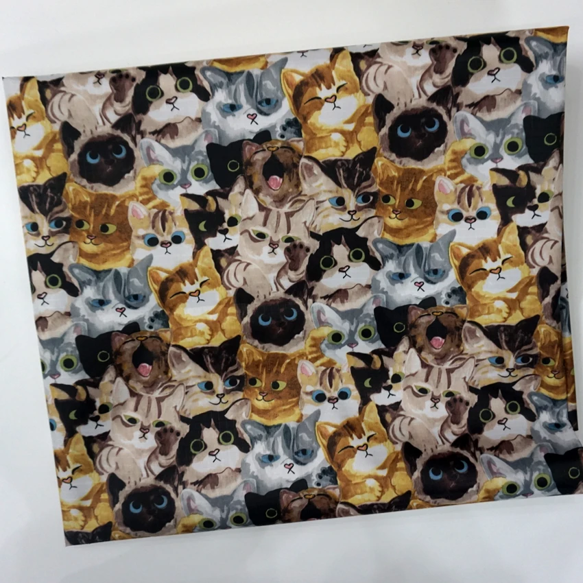 

145*90cm Cute cartoon cats waterproof Oxford cloth for patchwork PVC DIY Sewing Tablecloth bag raincoat