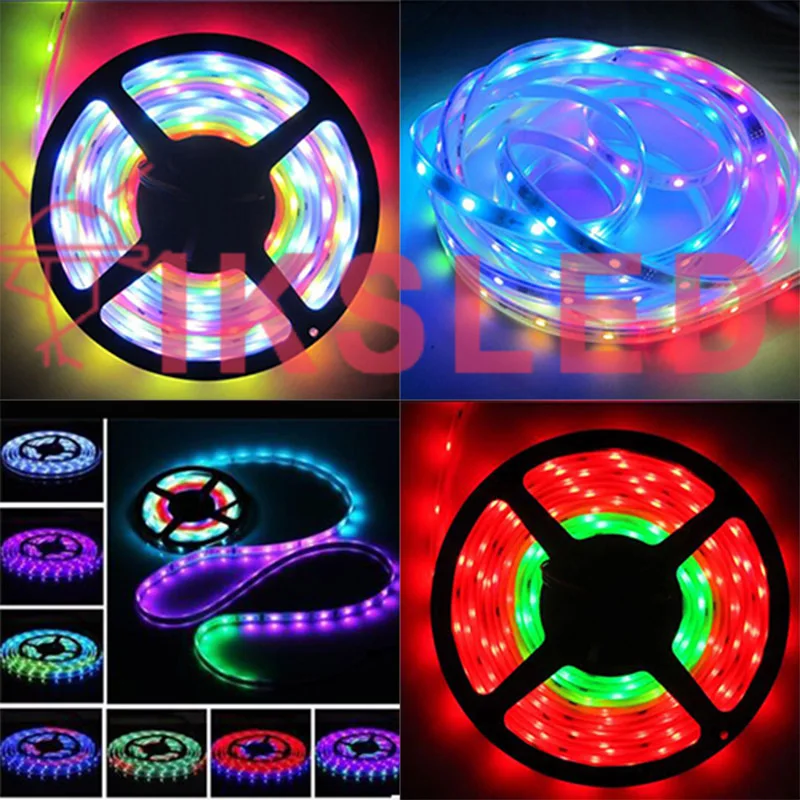 5 м WS2811 12 В RGB доступный светодиодный черный и белый PCB 30/60/144 s/M 2811 IC 5050 IP30/IP65/IP67