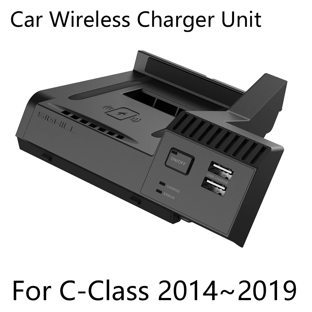 10 Вт Беспроводное зарядное устройство для Mercedes Benz C Class 2014 ~ 2019 iphone Android Phone