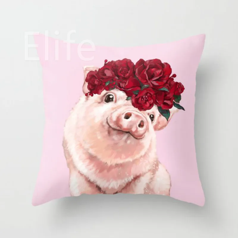 baby-pig-with-rose-flower-crown-in-pink-pillows